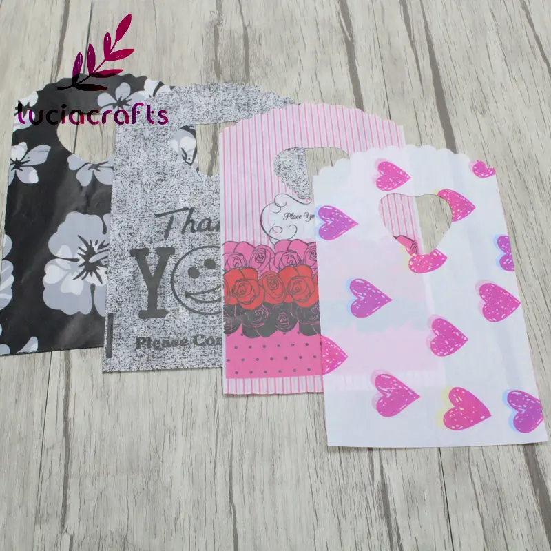 Распродажа! Lucia craft 25 шт./лот 9*15 см случайный узор хозяйственные сумки мини пластиковые подарочные пакеты для подарка на день рождения посылка H1006