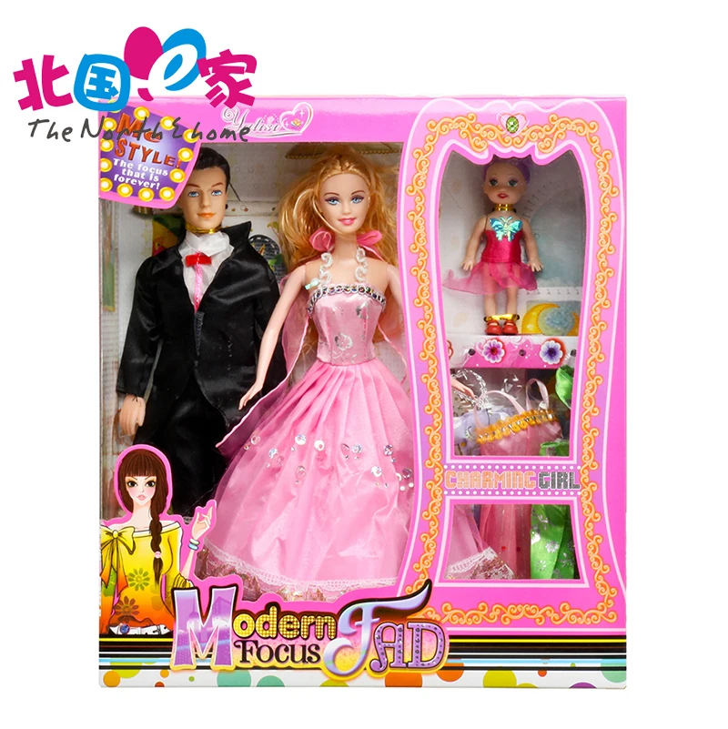 INBEAJY семья 3 человек костюмы для кукол 1 мама/1 Папа/1 маленькая Келли девушка кукла