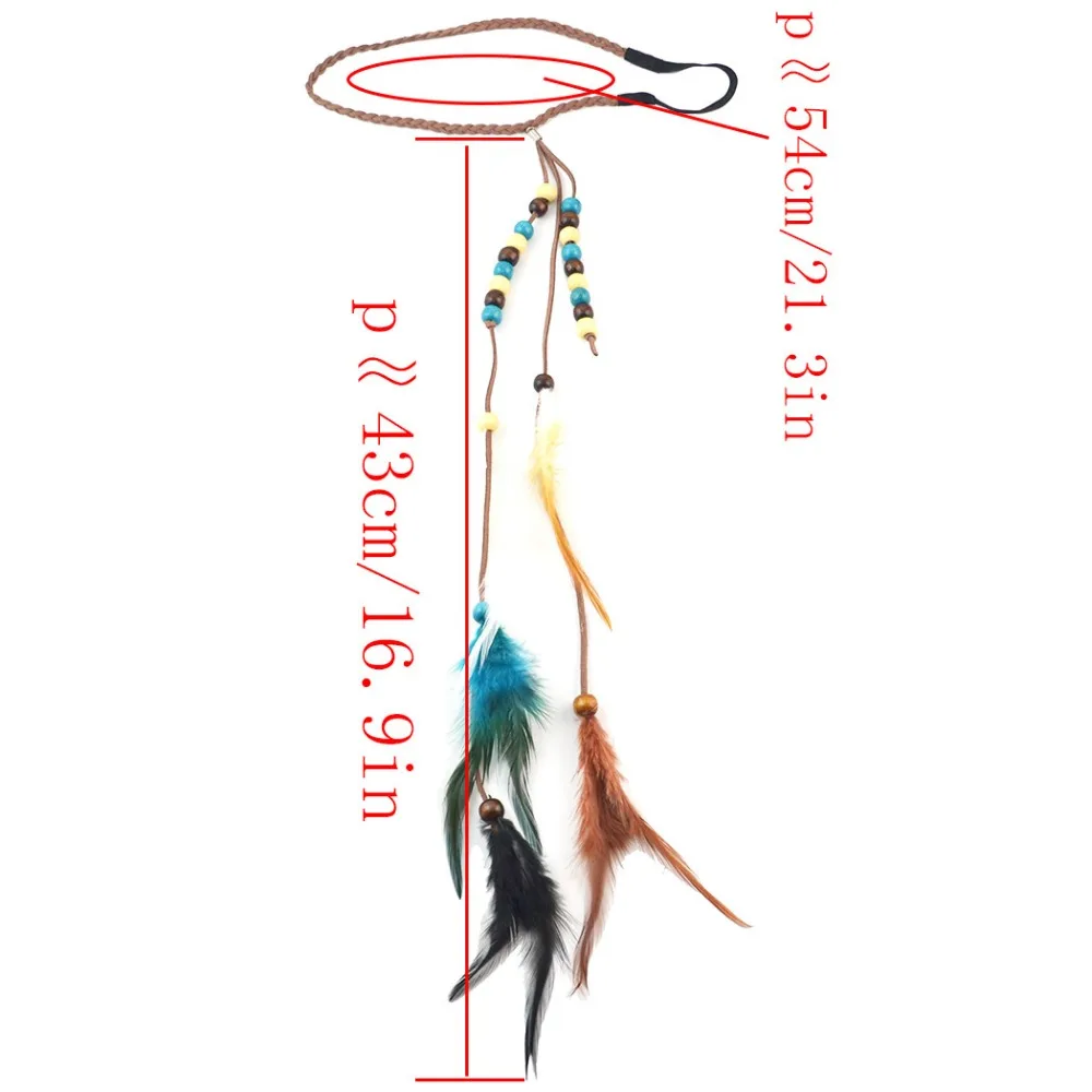 Праздничный головной убор в африканском стиле с каменным пером винтажные
