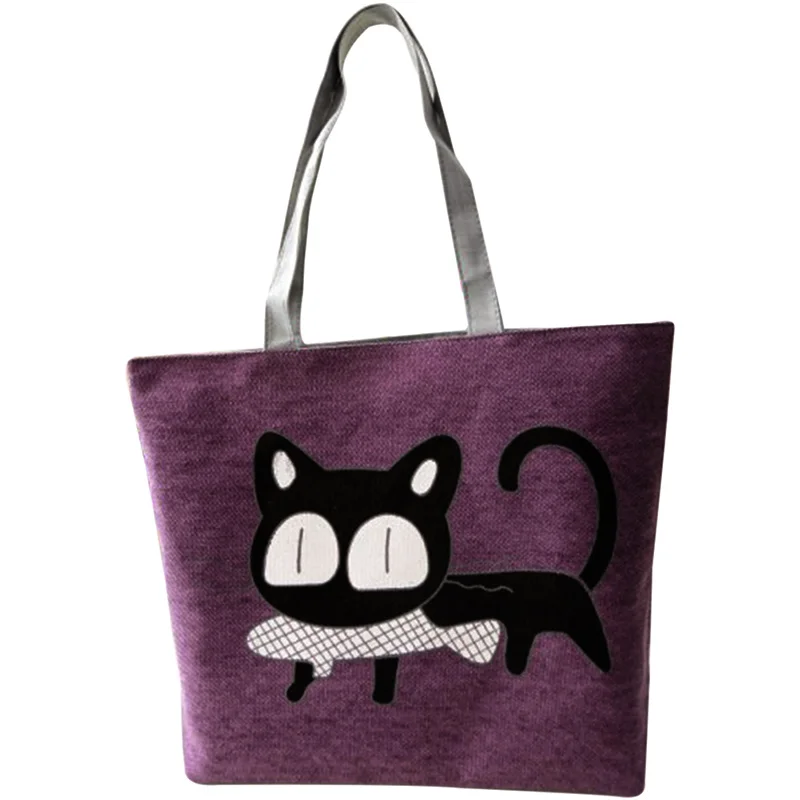 Специальный мультфильм Кот холст с рыбой Сумочка Элегантный дизайн школьная