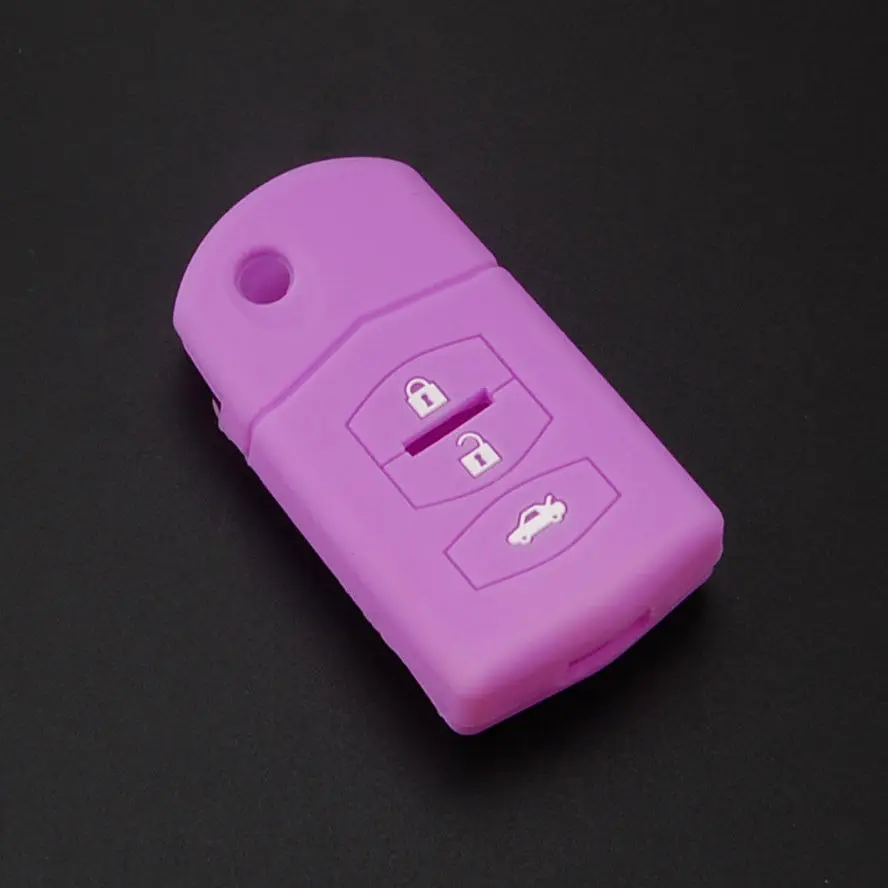 

50PCS Mix Color Silicone Cover Holder Case Fob Fit For Mazda 2 3 5 6 RX-8 MX-5 Flip Remote Key 3 BTN
