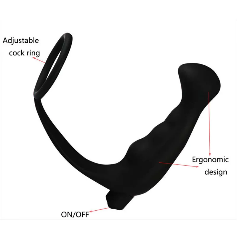 Male Silicone Vibrator for Men Anal Sex Toys Butt Plug Vibrating Prostate Stimulator Penis Massager Ring Masturbator |