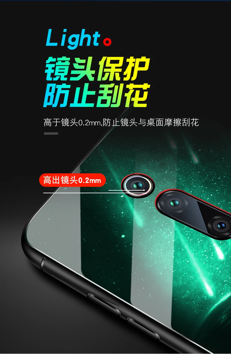 Чехол для Xiaomi Redmi K20 Pro роскошный светящийся жесткий защитный чехол из закаленного