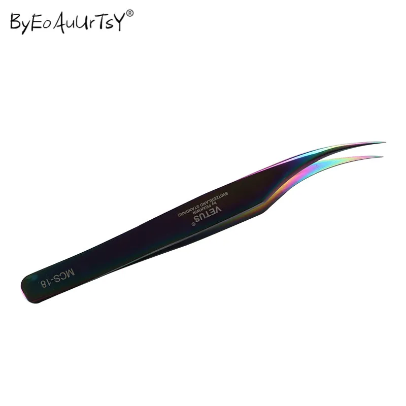 1 шт./1 Набор пинцет для бровей из нержавеющей стали для удаления волос на лице триммер для бровей зажим для ресниц косметический инструмент для макияжа с трубкой - Handle Color: 18-Colorful-1pcs