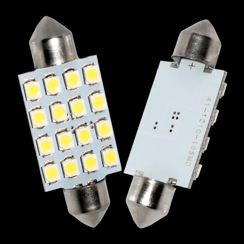 2 шт. 42 мм C5W C10W SV8.5 Festoon 16 led 3528 smd Автомобильный номерной знак свет авто корпус