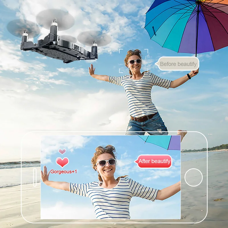 JJR/C H49 Карманный ультратонкий Wifi FPV селфи Дрон 720P камера складная рука RC