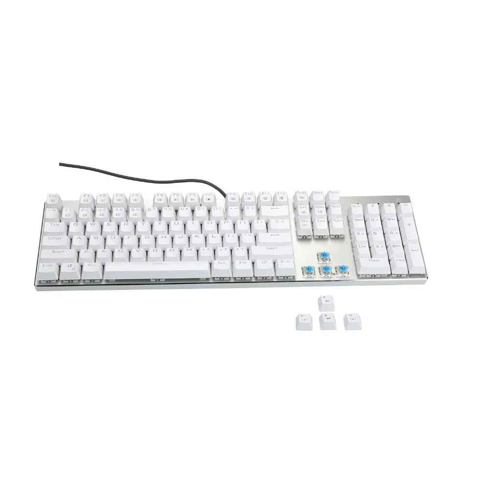 Белый механическая клавиатура RGB светодио дный подсветкой anti ореолы N Key Rollover