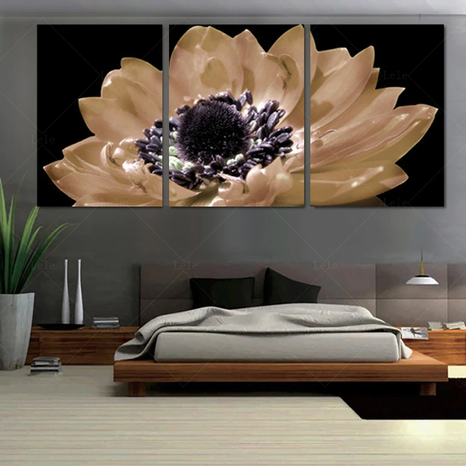 Массивные цветы искусство розы украшение масляная живопись Модульная картина на