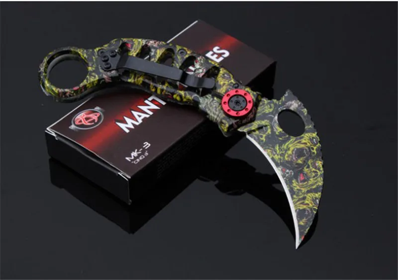 Складной нож MK3 Karambit тактический карманный коготь титановый серый из нержавеющей