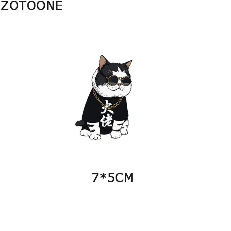 Термотрансферная футболка ZOTOONE с изображением мультяшного кота офсетная