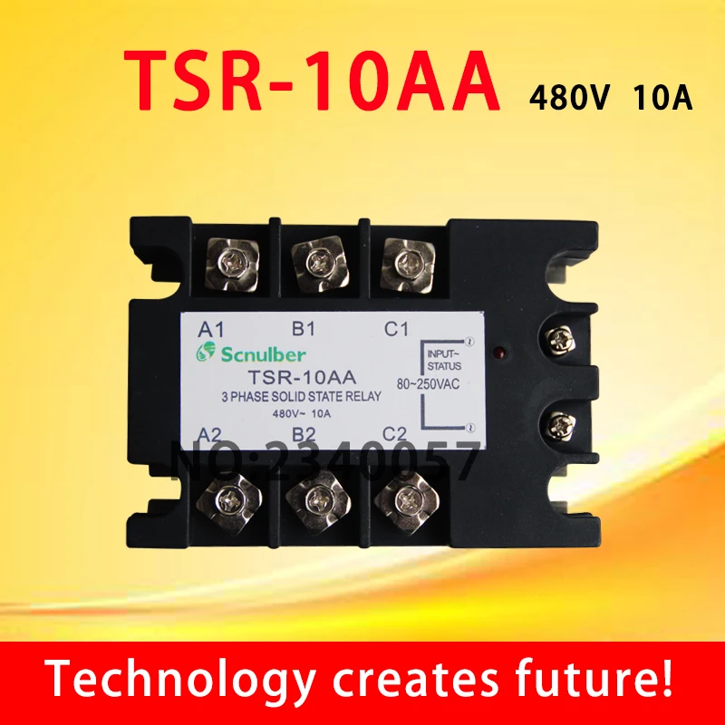

Трехфазное твердотельное реле переменного тока 10 А, реле TSR-10AA 480 В, Входное состояние: 80-250 В переменного тока