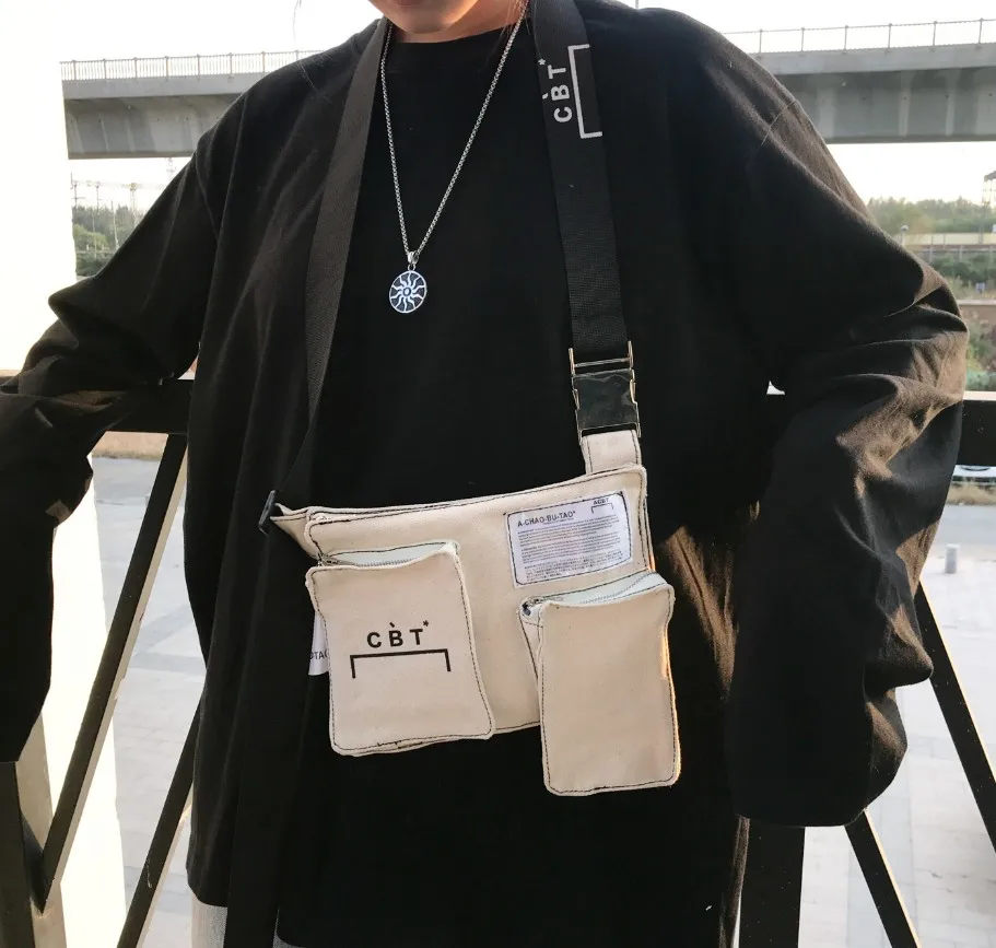 Kanye west ins, стильная тактическая нагрудная сумка, функциональная посылка, трендсеттер, модная сумка для грудной клетки в стиле хип-хоп