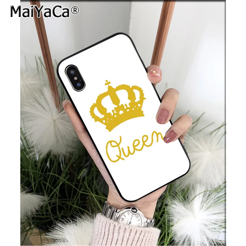 A9 MaiYaCa Crown King queen высококачественный чехол для телефона для iPhone X XS MAX 6 6S 7 7plus 8 8Plus 5 5S XR - Цвет: A9