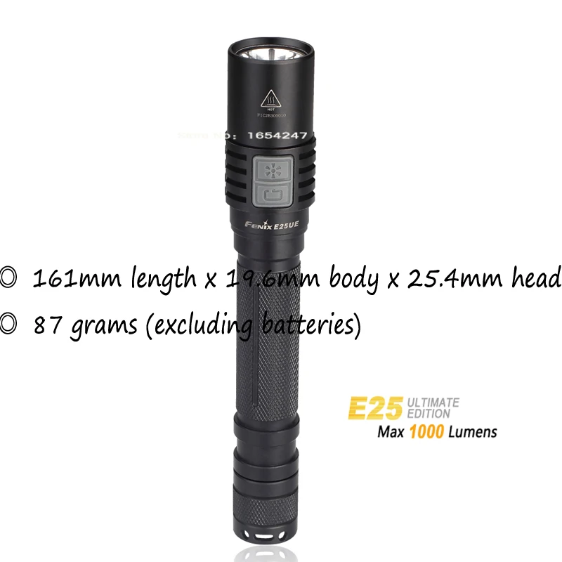 2015 Новый Fenix E25 UE Cree XP-L светодиодный 1000 люмен Ultimate Edition два 14500 литий-ионных