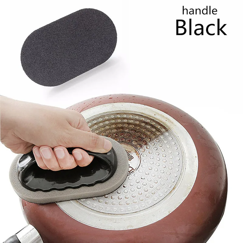 Handle(Black) Волшебная сильная щетка для обеззараживания, губка, ластик, нано губка Наждачная для удаления ржавчины, чистящая щетка, щетка для очистки от накипи, для кухни - Цвет: Handle(Black)