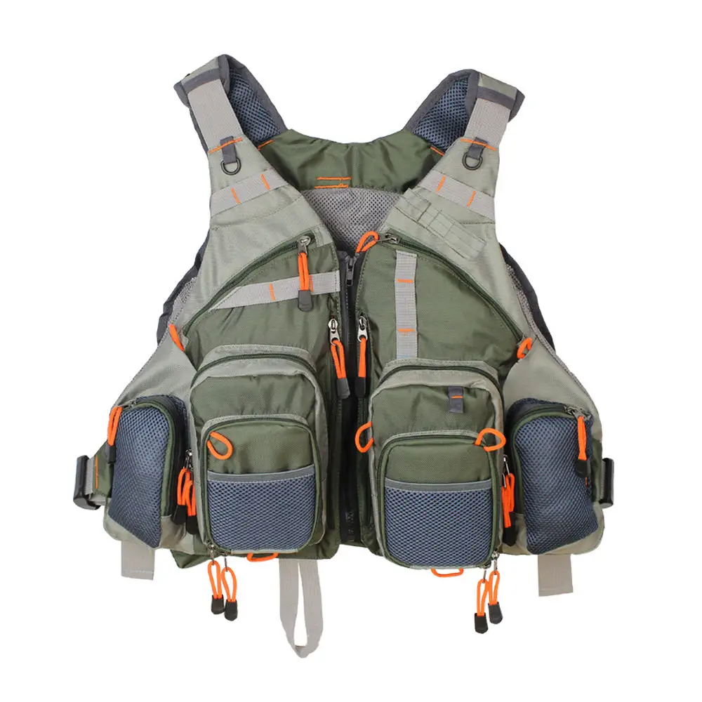 Army Green Жилет для ловли нахлыстом Регулируемый дышащий легкий рюкзак для мужчин и женщин, для ловли нахлыстом и активного отдыха - Цвет: Army Green