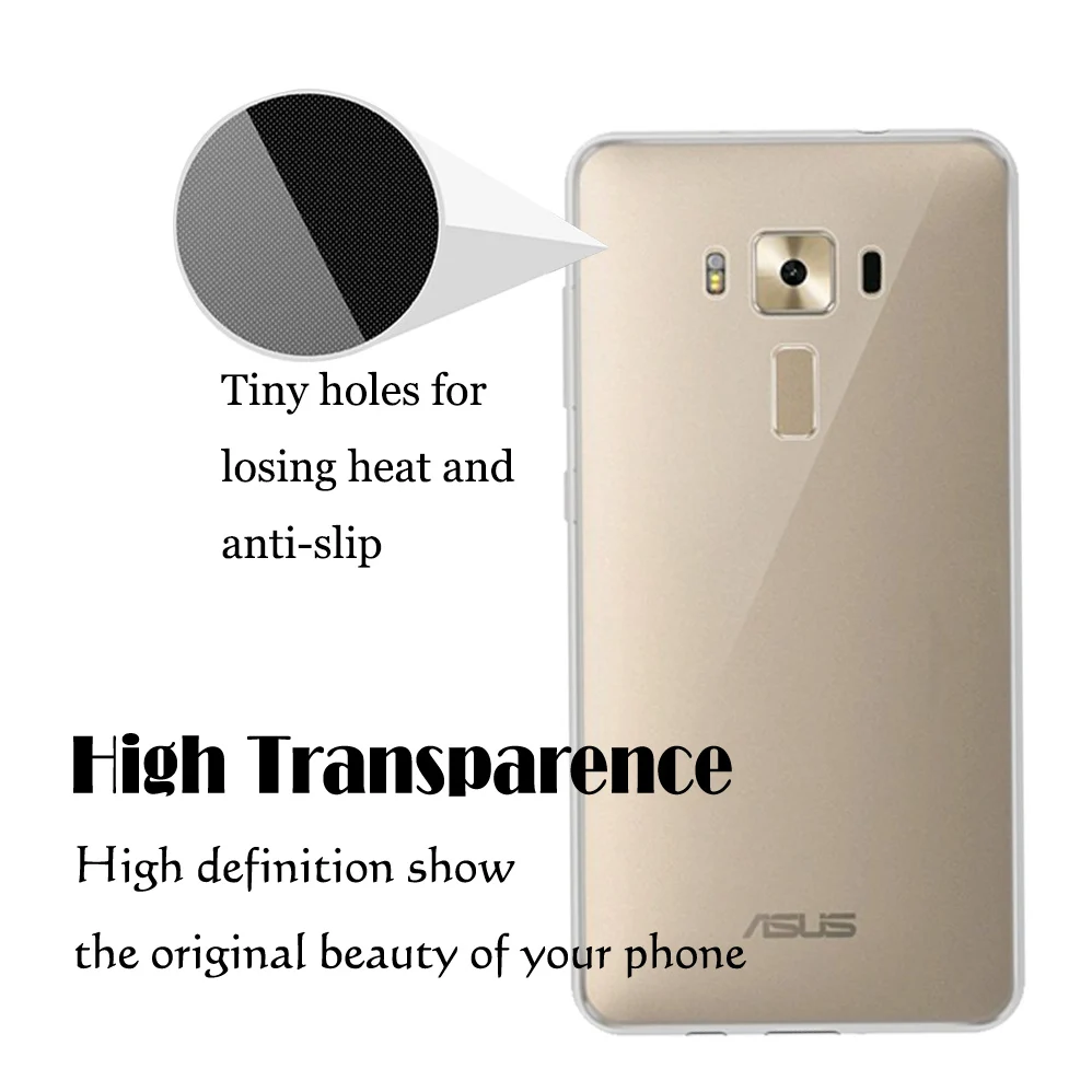 Для Asus Zenfone 3 Deluxe ZS550KL прозрачный мягкий ТПУ ультратонкий защитный чехол для