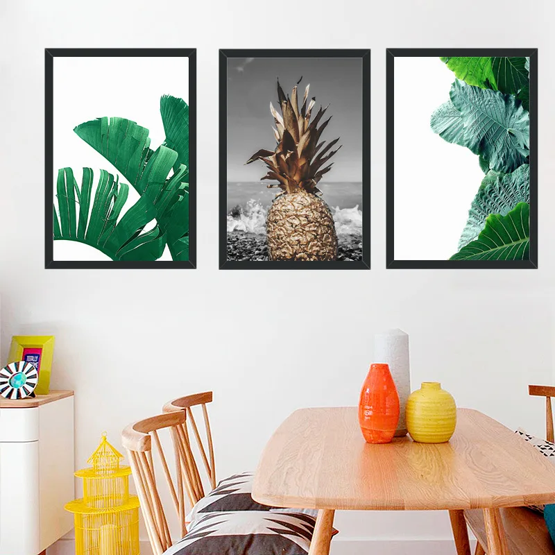

No Framed Plant Leaf Fruit Wall Picture Modern Space Art Watercolor Canvas Prints Poster Home Decor Painting For Living Room