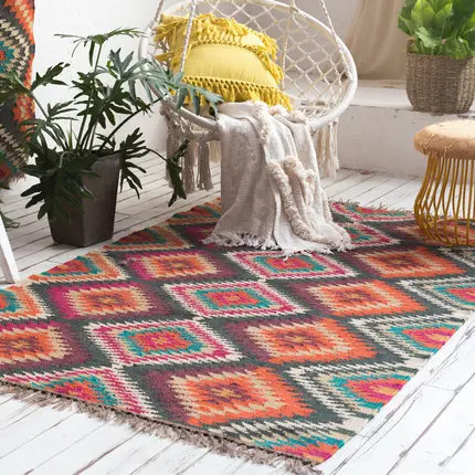 Индийский тканый джутовый и шерстяной напольный коврик kilim для гостиной спальни