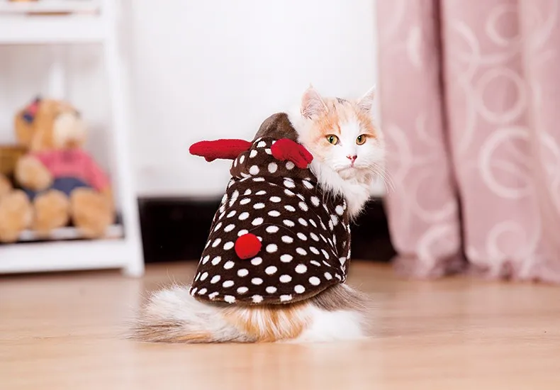 HOOPET Pet Cosplsy костюм Рождество Лось супер мягкая толстовка для маленькой собаки комбинезон зима осень# K