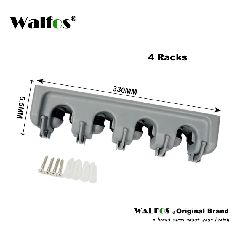 WALFOS 4 racks Кухонный Органайзер настенный держатель для кухонной полки для швабры щетка метла вешалка для швабры Органайзер тоже - Цвет: WALFOS 4 racks