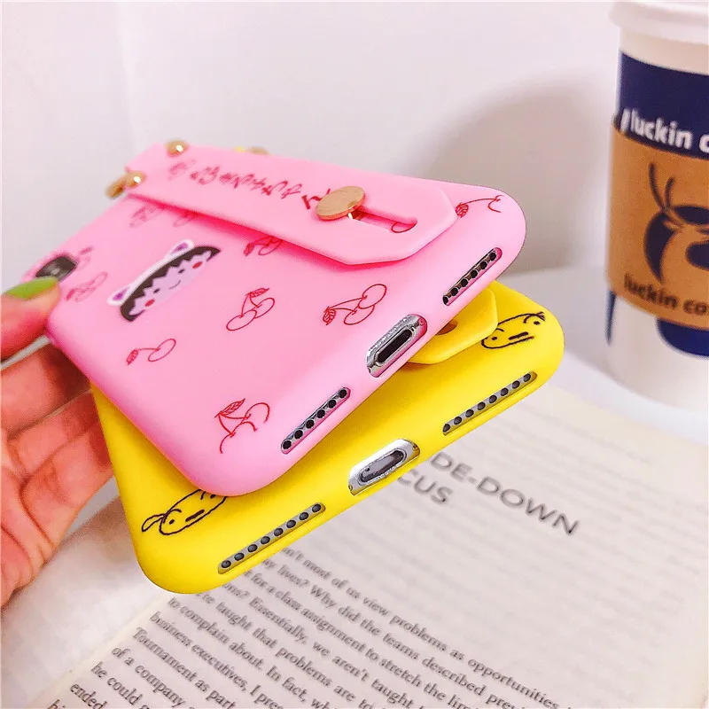 Мягкий силиконовый браслет чехол мягкий для телефона s iPhone 6 S 7 8 Plus X XR XS Max Cute Maruko