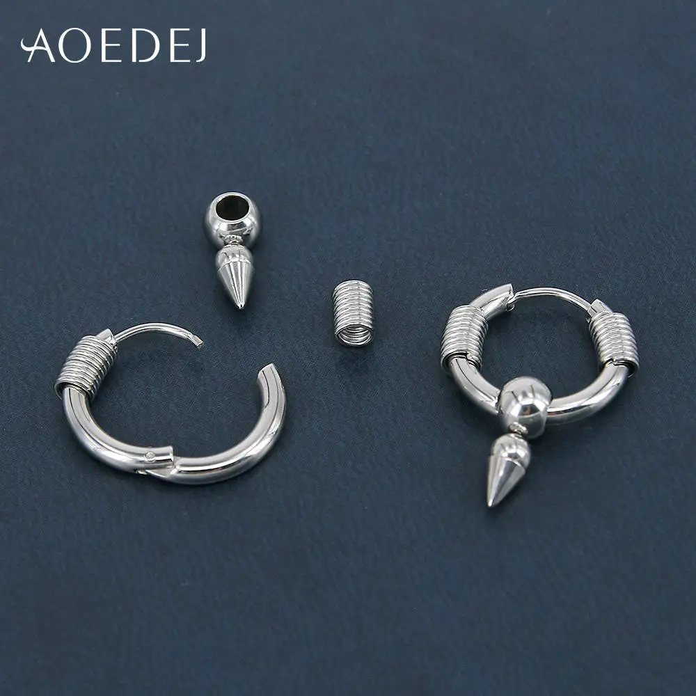 Серьги-кольца AOEDEJ круглые маленькие серьги-кольца в стиле панк для мужчин
