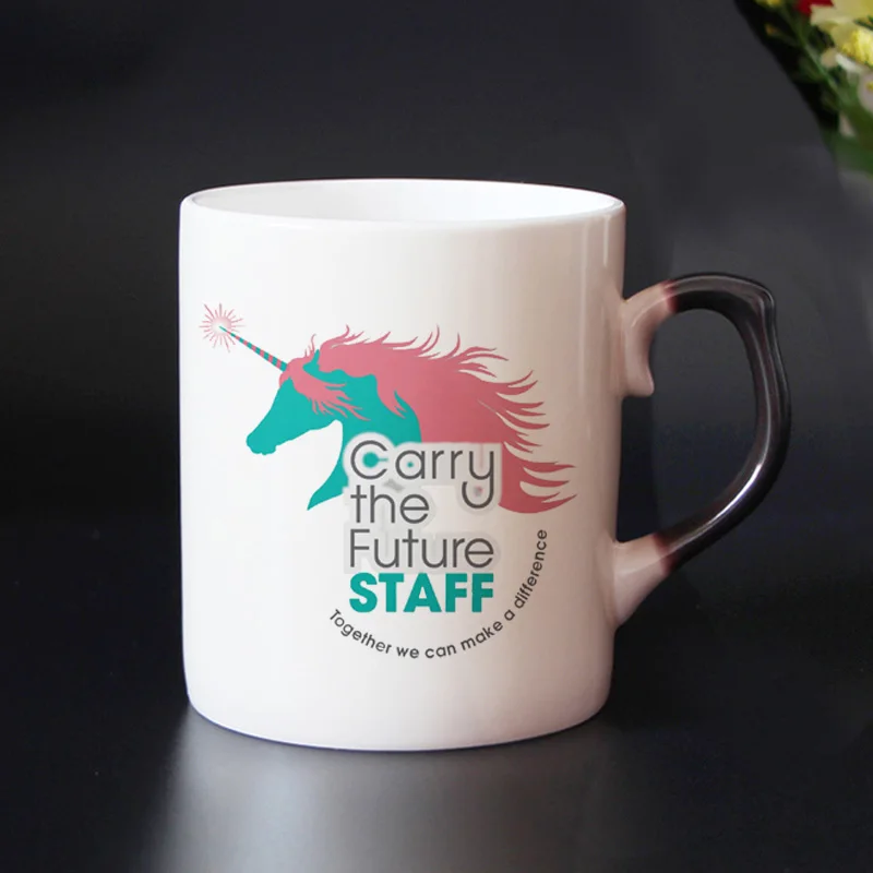 Бесплатная доставка забавная кружка с единорогом меняющая цвет костяные