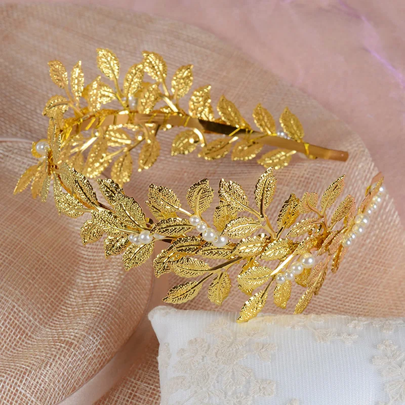 Женская повязка на голову в стиле бохо золотистая эмалированная тиара с