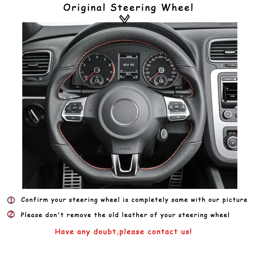 Черная замша для Volkswagen Golf 6 GTI MK6 VW Polo Scirocco R Passat CC Line 2010|car steering wheel cover|steering coverwheel cover |