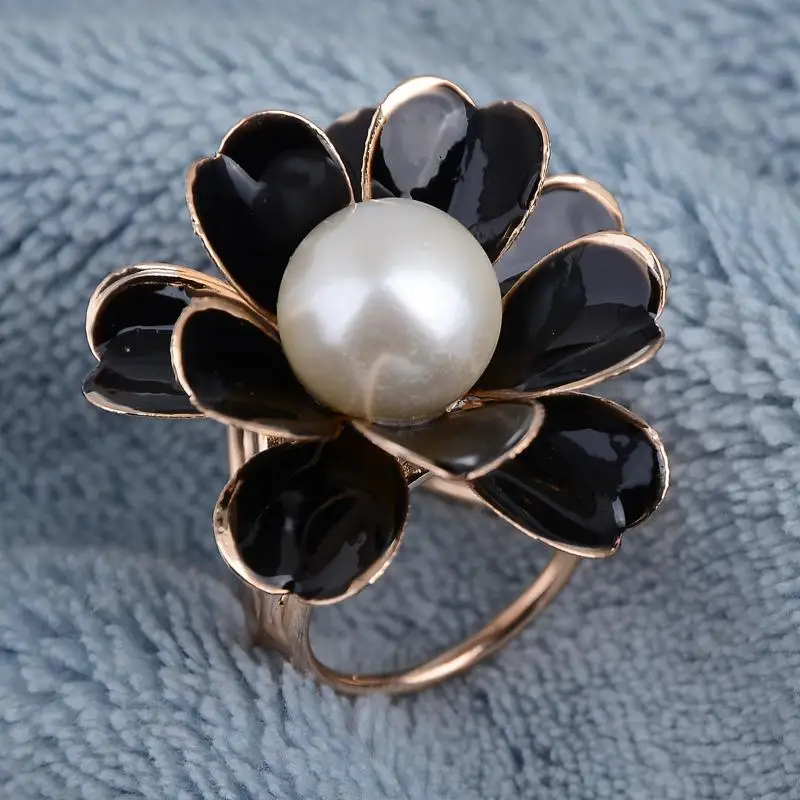 Женская брошь в форме цветка камелии PINKSEE простая с искусственным жемчугом