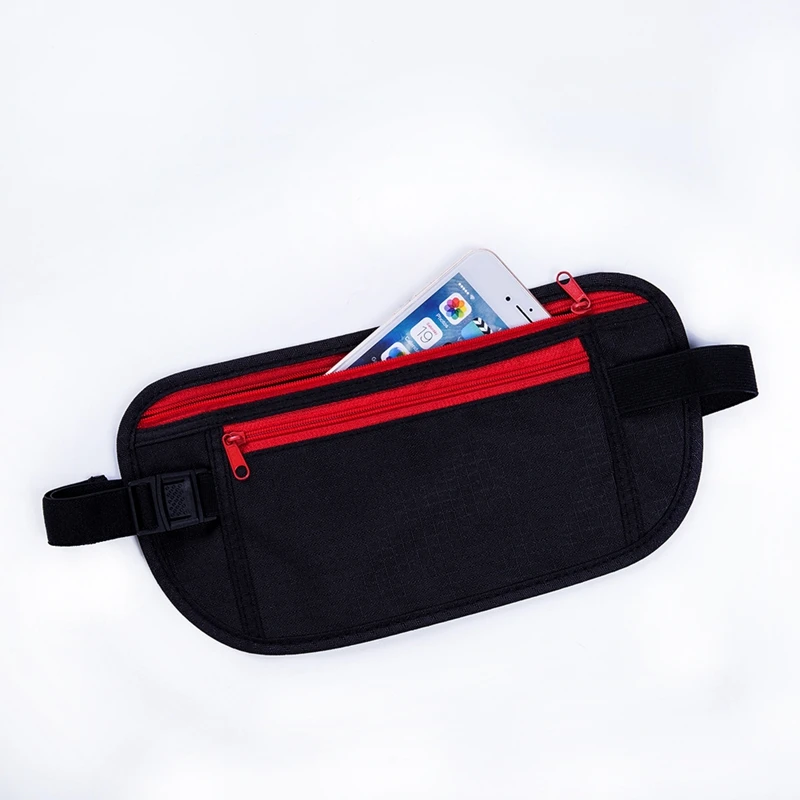 

Black Ultra-thin Waist Packs Pouch for Phone Money Invisible Belt Bag Fanny Hidden Security Wallet NEW
