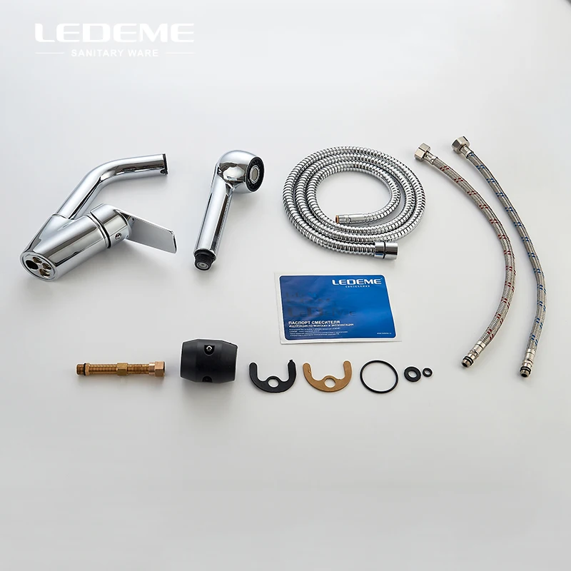 LEDEME Новый Съемный кухонный кран с одной ручкой выдвижной двухфункциональный