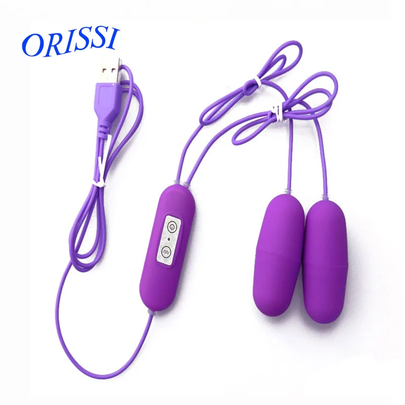ORISSI Замечательный USB двойной прыжки яйца 20 частоты пуля Любовь Яйца Вибратор Мини