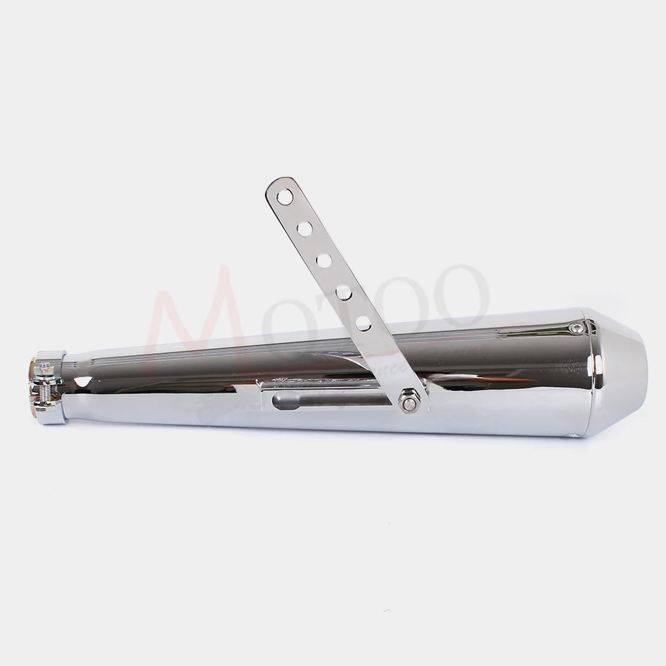 

Motoo - Universal Retro Vintage Electroplating Chrome Motorcycle Exhaust Pipe 2 piece Muffler Silencer Heat Cover Heel Guard