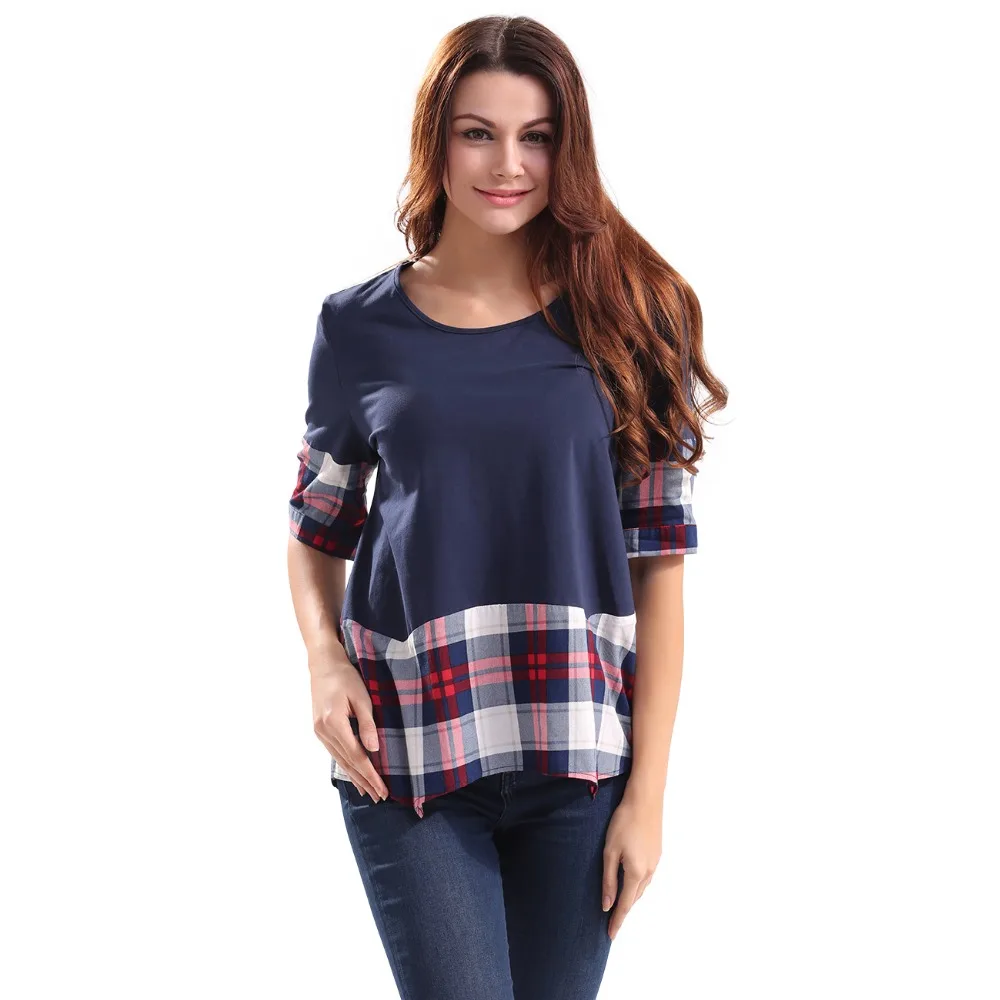 2017 новое лето женщины моды сетки рубашки вскользь лоскутная контрастность шорты