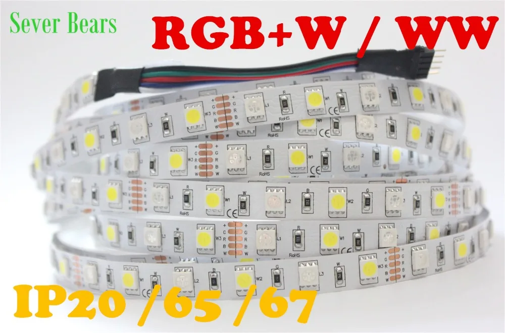 Светодиодный светильник RGBW 5050 5 м водонепроницаемый IP20 IP65 DC12V SMD 60 светодиодный s/M