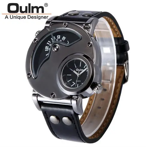 OULM смотреть Человек Повседневные часы лучший бренд класса люкс кожаный ремешок