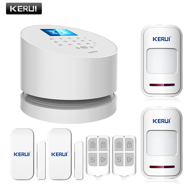 KERUI TFT цветной ЖК-дисплей WiFi GSM PSTN система безопасности для дома и офиса ios android пульт дистанционного управления с wifi ip-камерой - Цвет: Kit 4