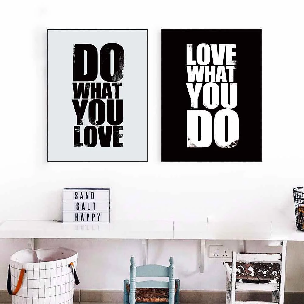 HAOCHU Do What You Love слоган Картина на холсте для Гостиная домашний декор настенная