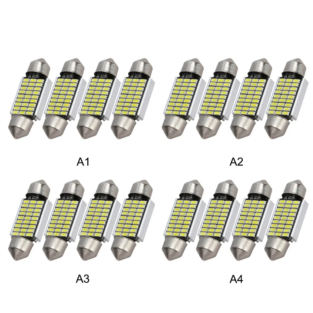 

4pcs Interior Light Reading Bulbs Auto White License Plate Lamp Instrument Lamp LED Car Light Car Accessories
