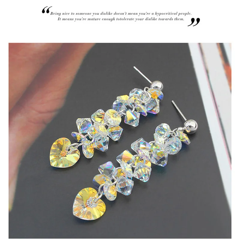 Новинка модные серьги подвески с кристаллами Сваровски дня рождения|earrings for|swarovski