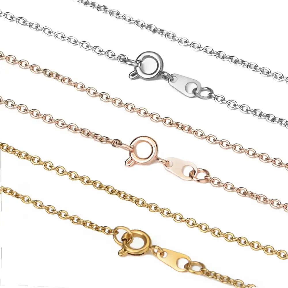 

3Pcs/lot Mixed Colors 1.5mm Stainless Steel Bulk Chain Rose Gold/Gold/Steel Buckle Necklace Chain DIY Jewelry Making Findings