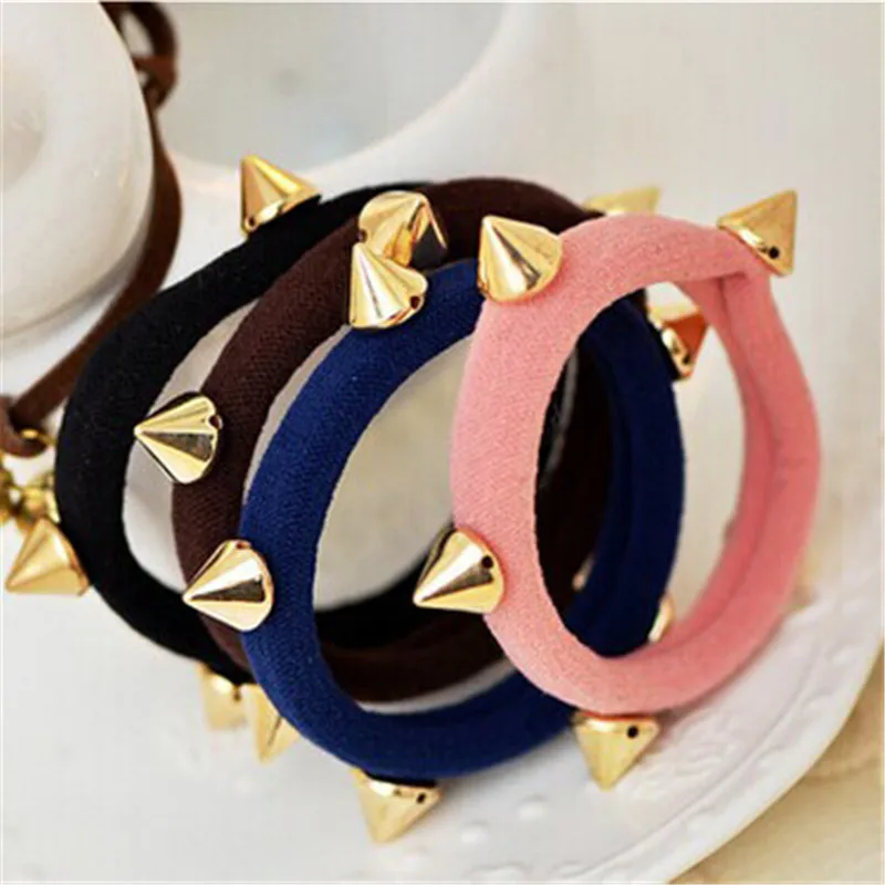Fashion Rivet Hair Bow Accessories Elastic Bands Towel Ring Crystal Pearl Polyester Headband Women Girl Scrunchy Accessory |