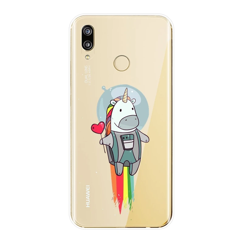 Cute Kawaii Unicorn Silicone Phone Case For Huawei P10 P20 P8 P9 Lite 2017 Pro Plus P Smart Mini Soft Back Cover | Мобильные