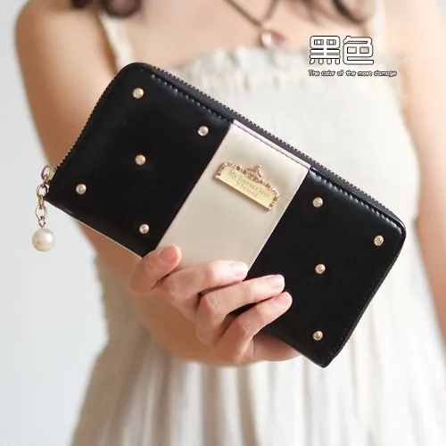 2014 Korean fashion lady wallet long section of the rivet lovely sweet cross- students zipper phone package | Багаж и сумки
