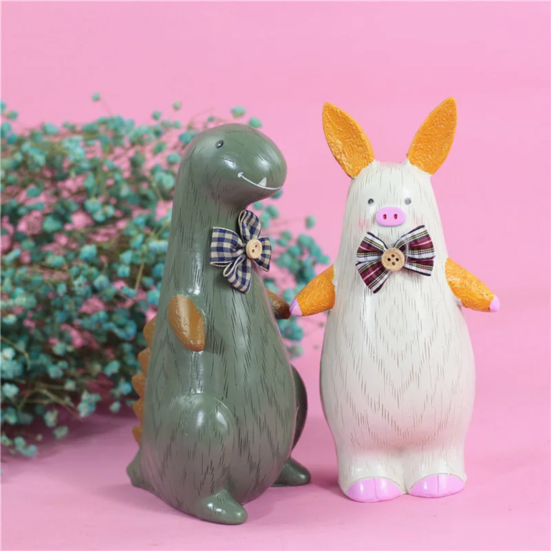 Zakka Creative Cartoon Animal Piggy Bank Resin Craft Money Box New Year'S Gift Coin Household Living Room Desktop Decoration | Дом и сад