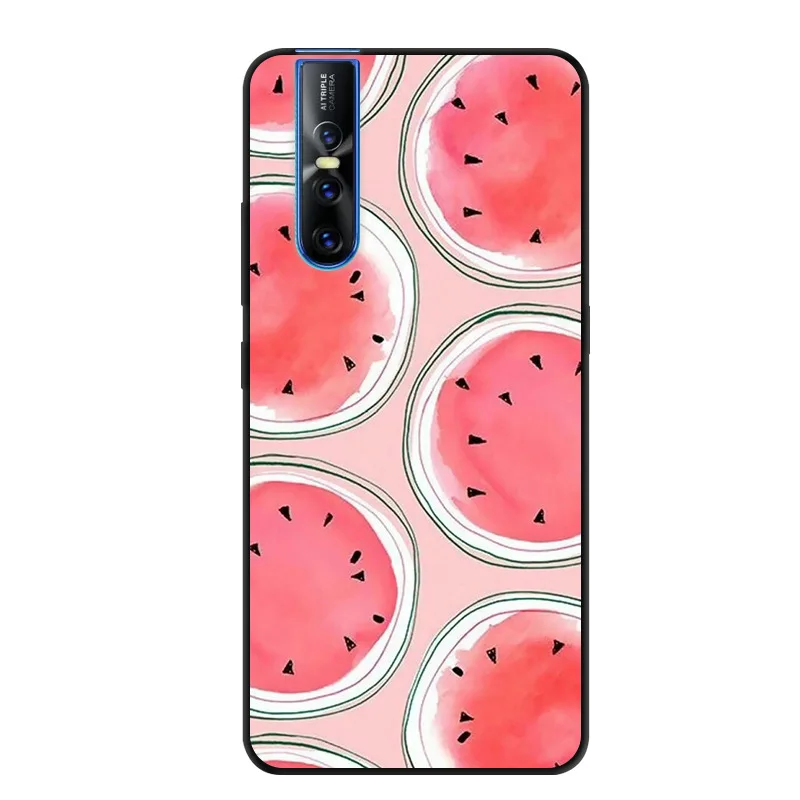 Чехол для телефона VIVO V15 Pro мягкий черный бампер с 3D принтом силиконовый чехол из