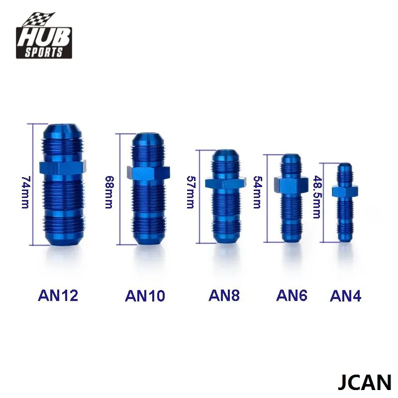 4AN AN4 MALE THREAD STRAIGHT BULKHEAD FLARE BLUE ALUMINUM ANODIZED FITTING HU-JCAN4 | Автомобили и мотоциклы