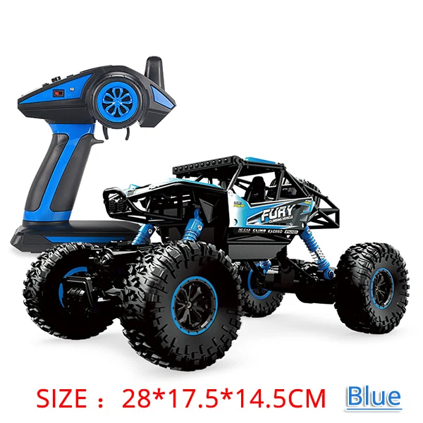 Blue 28cm Радиоуправляемая машина 4WD 2,4 GHz на радиоуправлении, светодиодные детские игрушки, ралли, скалолазание, скоростная машина, на дистанционном управлении, модель внедорожника - Цвет: Blue 28cm